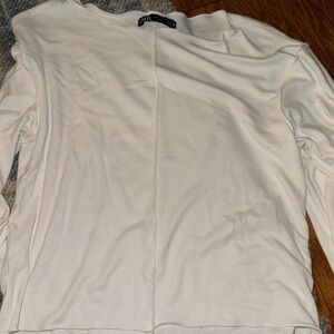 Zara white seam top soft large